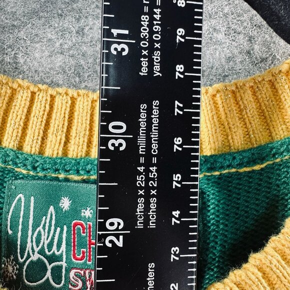 Ugly Christmas Sweater Mens M Drink Holder Knit Pullover Novelty - Picture 5 of 8